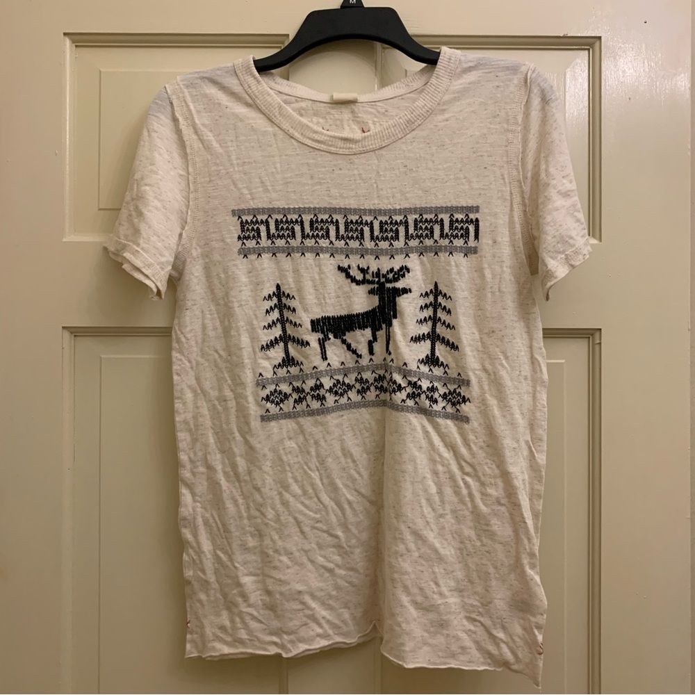 Free People Embroidered Moose Tee🌲🦌